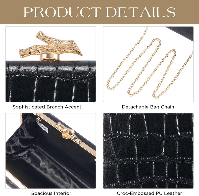 CHUNLI Clutch Purses for Women Evening/Wedding Chic Woven Bag Formal PU Leather Purse Designer Handbags for Women - Image 3